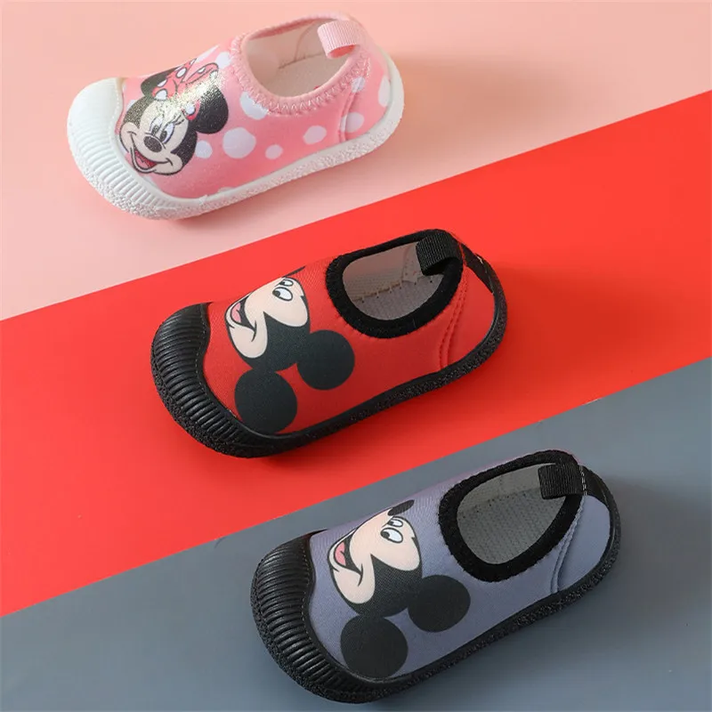 

Disney Minnie Mickey mouse Sneakers Slip on Designer Kids Casual Shoes Baby Boys Girls Shoes Child Flats