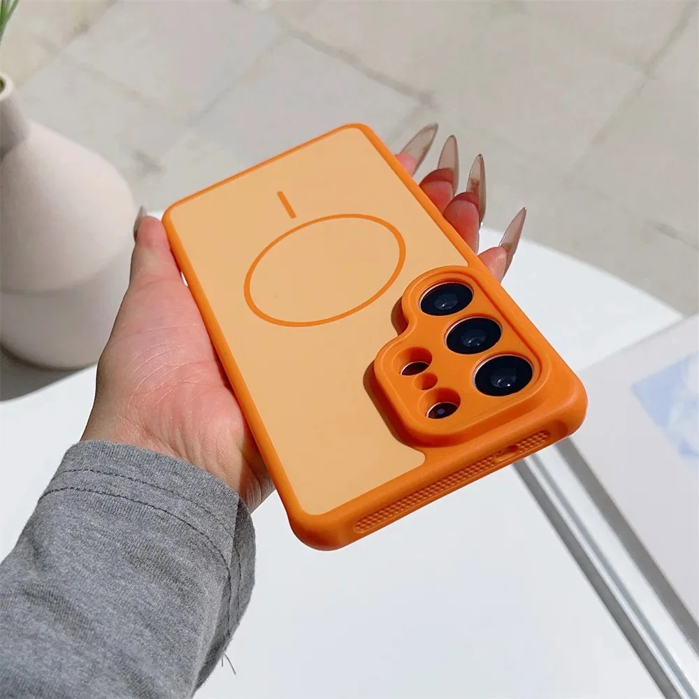 Matte Soft Magnetic Shockproof Phone Case with Wireless Charging Capability