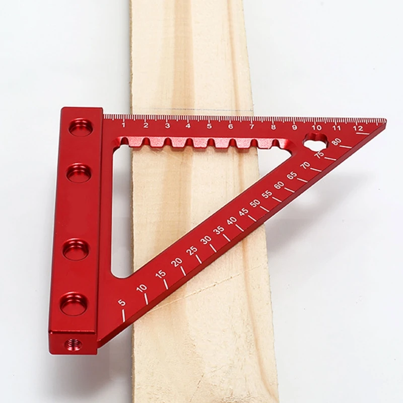Aluminum Alloy Woodworking Triangle Ruler with Doble-sided Scale Carpentry Square Diy Right Angle Ruler Carpentry Tool