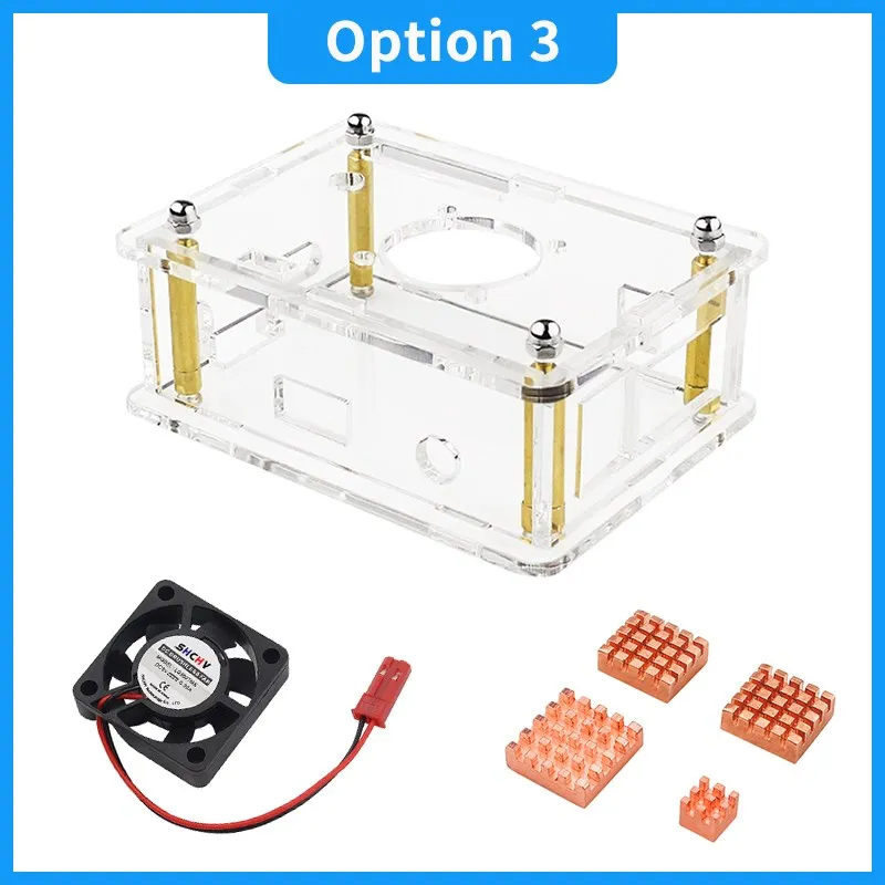 Orange Pi 3 LTS Acrylic Shell Tranparent Enclosure Optional Optional Cooling Fan