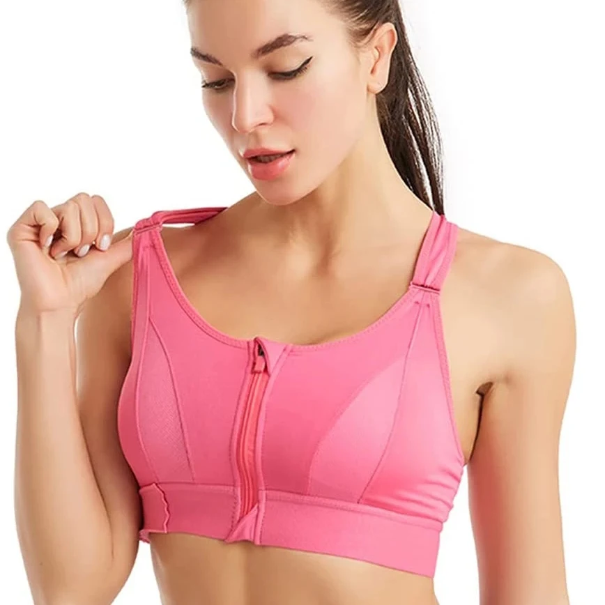 Anti-Vibration No Steel Ring Yoga Beauty Back Underwear Women's Zip Front Sports Bra Adjustable Wireless Supportive Sports Bra sports bra women lingerie womens bras sports underwear womens lingerie