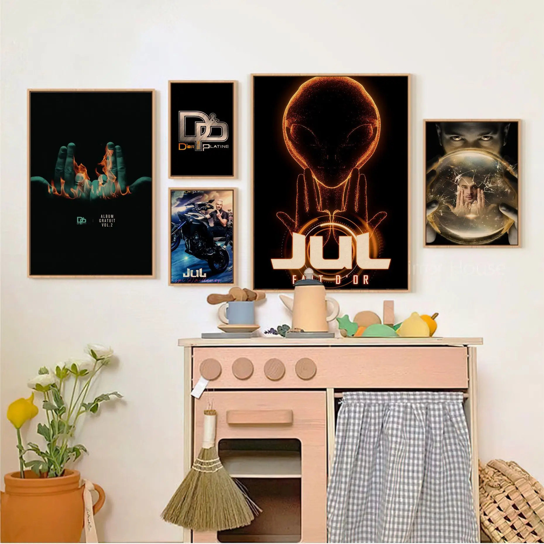 Jul C est Pas Des Lol Album Gratuit Jul C'est Pas Des Lol Art Poster Kraft Paper Prints And Posters Wall Decor  - Poster Stickers - AliExpress