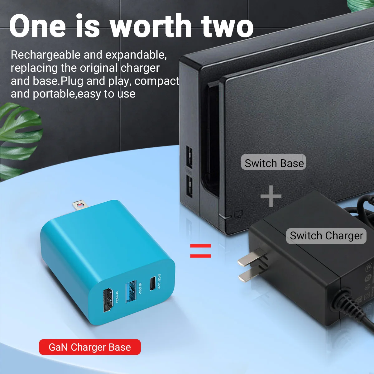 Gopala 3-in-1 Portable TV Docking Station/PD 30W Fast Wall Charger with 4K@30Hz HDMI USB-C 3.1 for Nintendo Switch OLED