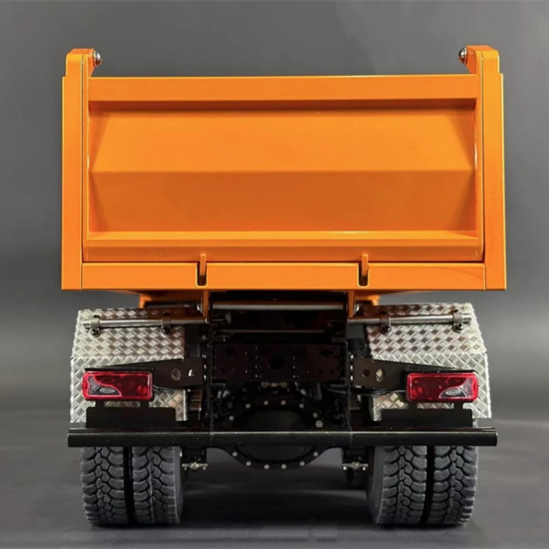 RC Trucks 1/14 6x6 RC Hydraulic Dump Truck CNC Metal Head Shell with Light and Sound System Metal RC Car Model Toys for Boys 6