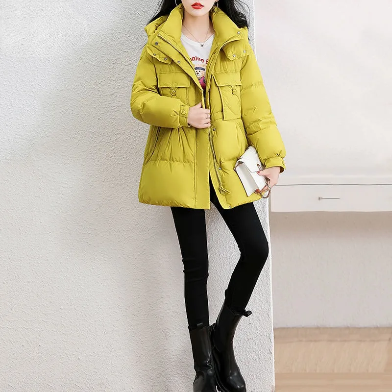 2023 New Women Down Jacket Winter Coat Female Short Parkas Loose Thick Warm Outwear Hooded Leisure Time Versatile Overcoat