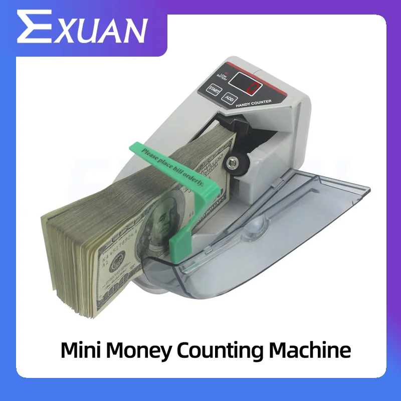 Multi-country Banknotes Portable Banknote Bill Counter Mini Compact Banknote Counting Machine Handheld Counting Machine