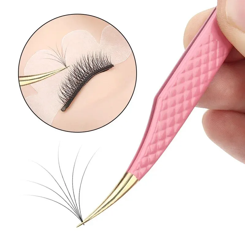 속눈썹 연장을위한 1 Pcs 속눈썹 족집게 스테인레스 스틸 고정밀 정전기 방지 족집게 메이크업 도구 속눈썹 연장