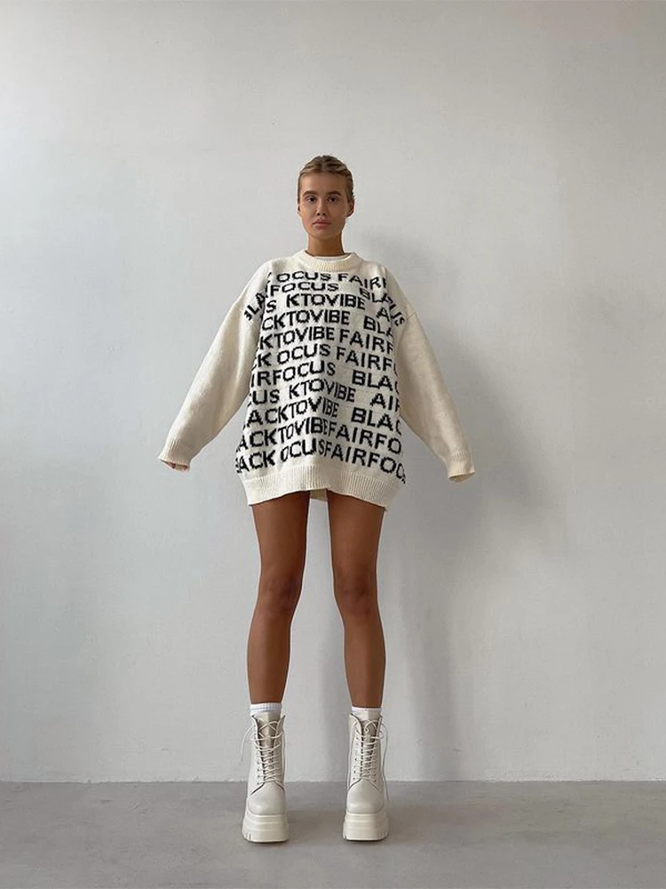 oversized letter sweater