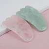 Natural Jade Gua Sha Scraper Facial Massager Tool Rose Quartz Guasha Massage Board Face Lift Slim Gouache Scraper Scraping Plate 6