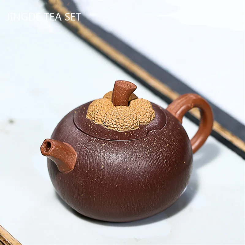 High end Yixing Purple Clay Teapot Master Handmade Mangosteen Model Tea