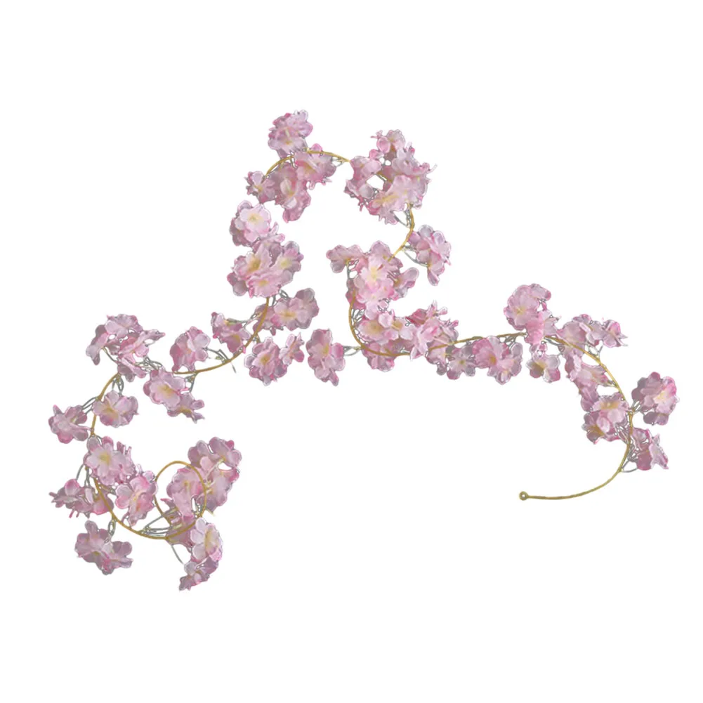 

2pcs Simulated Cherry Blossom Rattan Flowers Wrapped Around Pipe Vines Artificial Flowers Decorations Festive Party Supplies