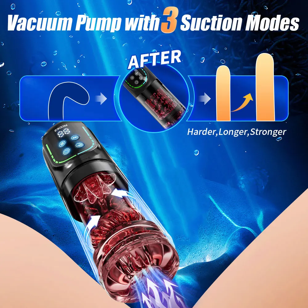 Male Masturbator Telescopic Rotation Cup Vagina Blowjob Adults Sex Toys for Men Piston Automatic