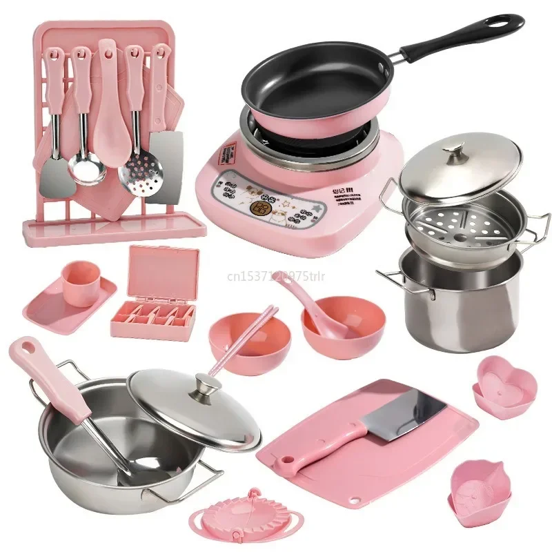 New Funny Kitchen Toys Girl  Can Cook  Mini Kitchen Items Real Cooked Family Toy Set Birthday Gift Girl Toys Kitchen Accessories 5