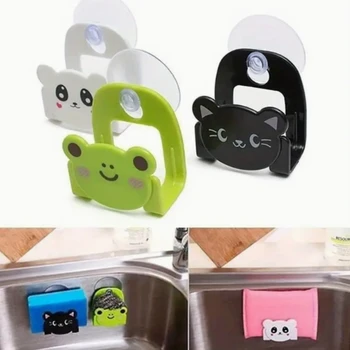 1PC ห้องครัวดูดถ้วยอ่างล้างจานท่อระบายน้ําฟองน้ําผู้ถืออ่างล้างจานสบู่ Rack Drainer Rack อุปกรณ์ห้องน้ํา Organizer 1