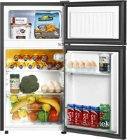 Freezer,3.2 Cu.Ft Compact Refrigerator,Mini Refrigerator With 2 Doors For Bedroom,Office,Kitchen,Apartment,Dorm(sliver) 2