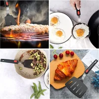 Spatule en Silicone pour Pots antiadhésifs, résistante aux hautes températures, haute qualité, outils de spatule à frire en acier à ressort, ustensiles de cuisine 4
