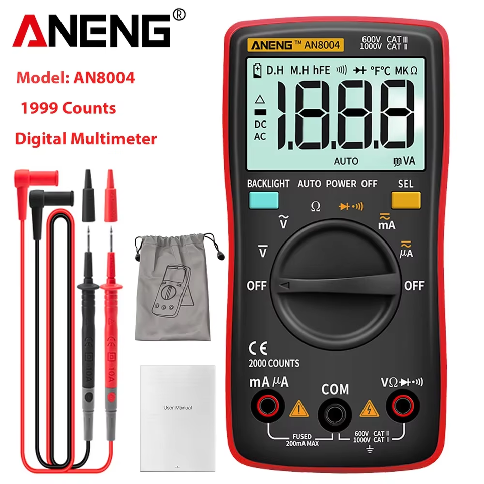ANENG AN8004 digital multimeter 2000 Counts AC/DC Ammeter Voltage capacitor Resistance test Auto Range profesional tester meter