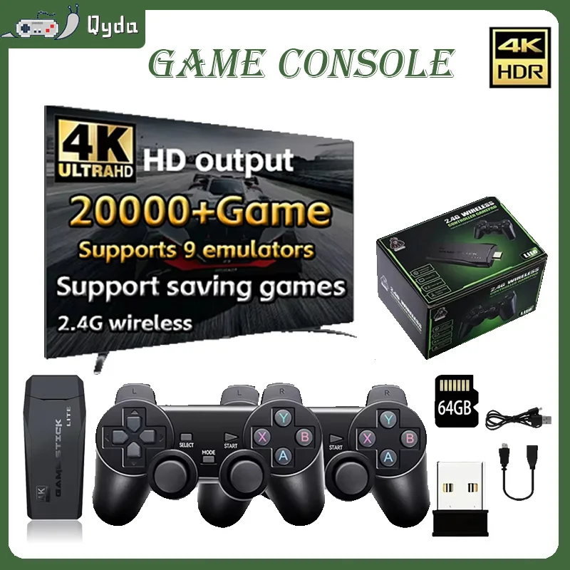 Retro video game console M8 64GB built-in 20000 game handheld wireless controller children's stick Christmas gift video game console game console game console kit