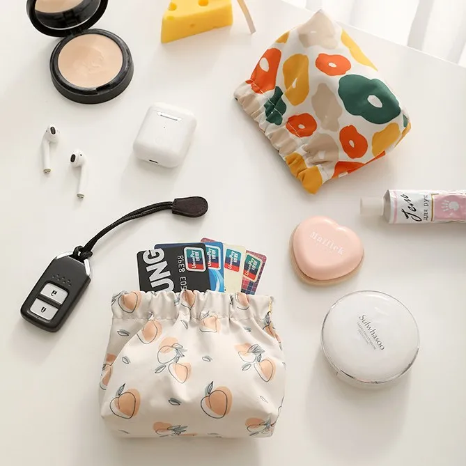 

Automatic Closing Cosmetics Bag Lipstick Earphone Storage Pouch Weekend Travel Small Item Organizer Pouch Jewelry Coins Arrange