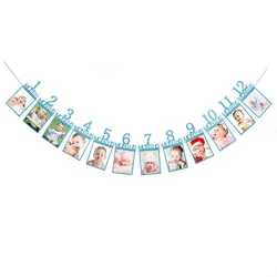 First Birthday Photo Banner Decoration - Baby Milestone Celebration Garland (B)