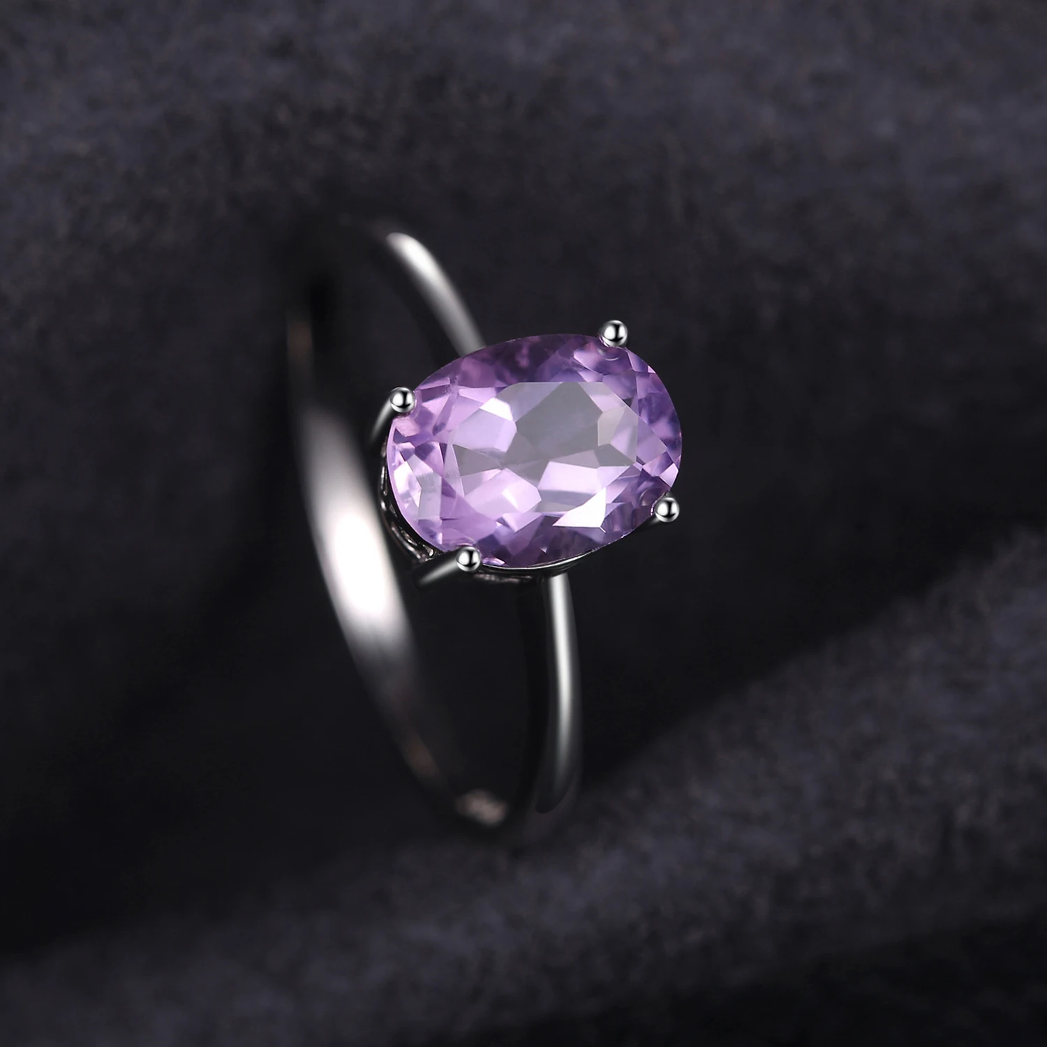 JewelryPalace Silver Ring Rose Gold Yellow Gold Plated Oval Natural Amethyst Citrine Garnet Topaz Peridot 925 Sterling for Women