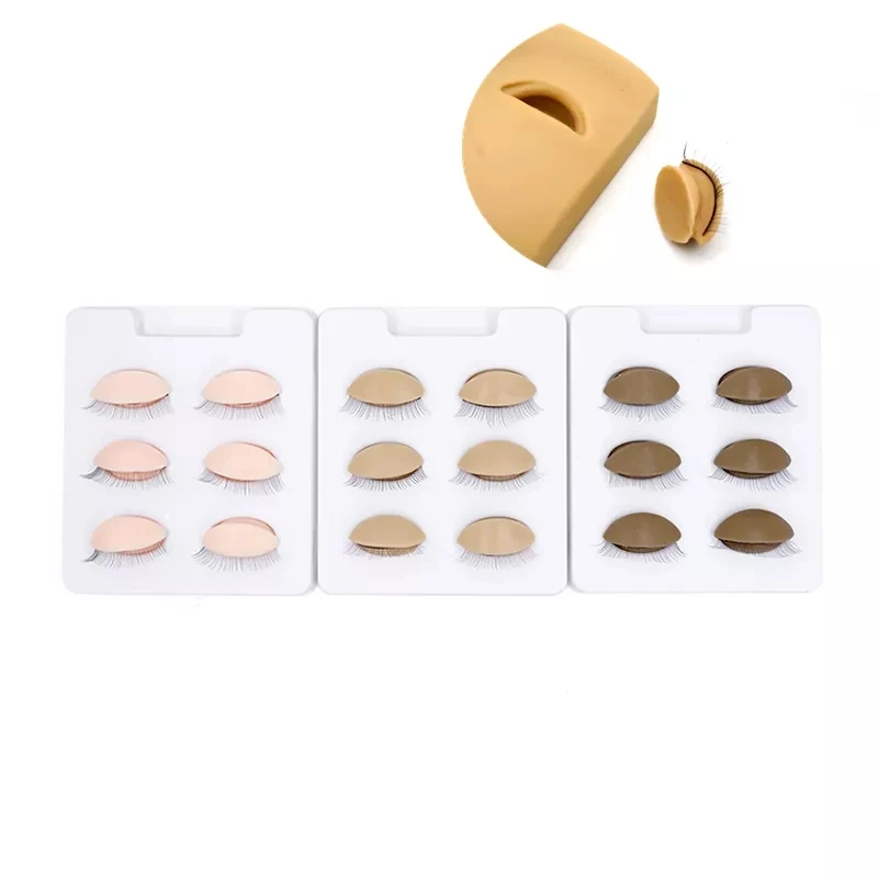 

6 шт./корт. Сменные силиконовые съемные веки для наращивания накладных ресниц инструмент для макияжа голова модель манекена
