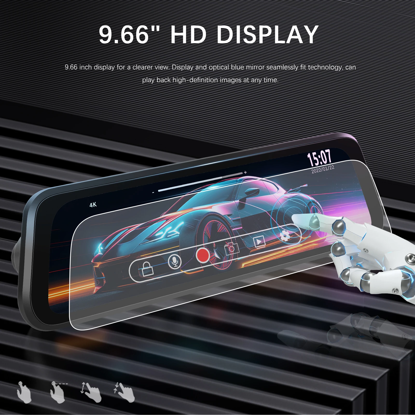 Podofo   ķ, GPS DVR ̷  ī޶, 24 ð  , Ĺ  ڵ  ġ ũ, G- IP66, 9.66 ġ 4K