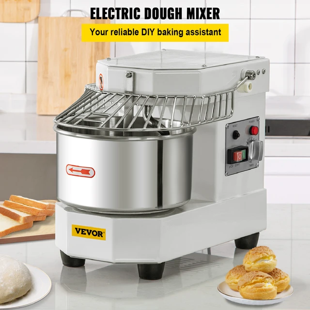 VEVOR 30 qt. Commercial Dough Mixer 3-Speeds Adjustable Mixer Silver Electric Stand with Stainless Steel for Restaurants