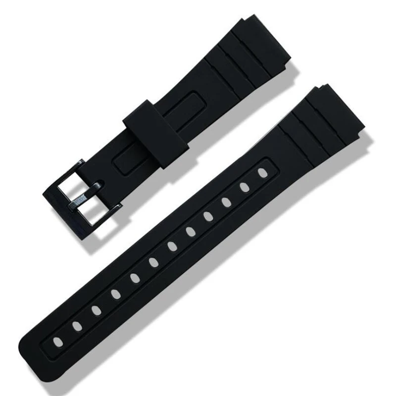 Universal Black Resin Watchband Strap (16mm, 18mm, 20mm)