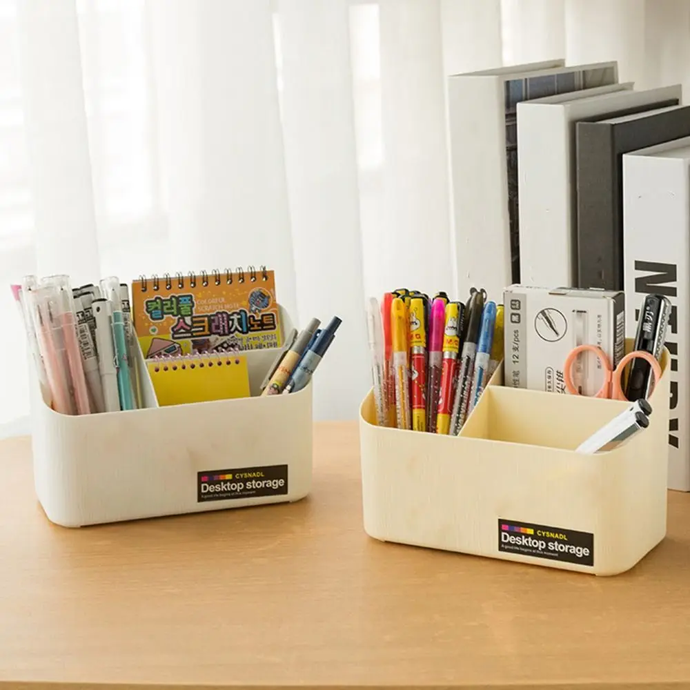 3/7 Grids Desktop Storage Box Space Saving Large Capacity Stationery Organizer Plastic Cosmetics Storage Case for Home