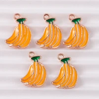 10 pièces 10x14mm mignon alliage émail fruits banane breloques pour boucles d'oreilles pendentifs colliers Bracelets à bricoler soi-même artisanat résultats de bijoux 5