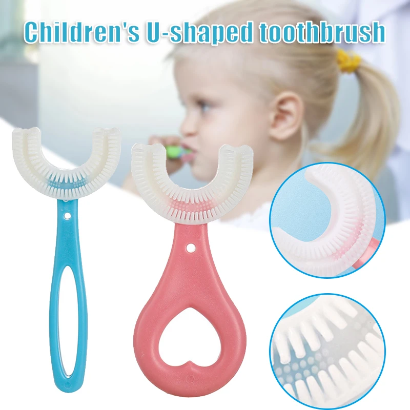 U Shaped Toothbrush Soft Silicone Brush Head 360° Oral Teeth Cleaning