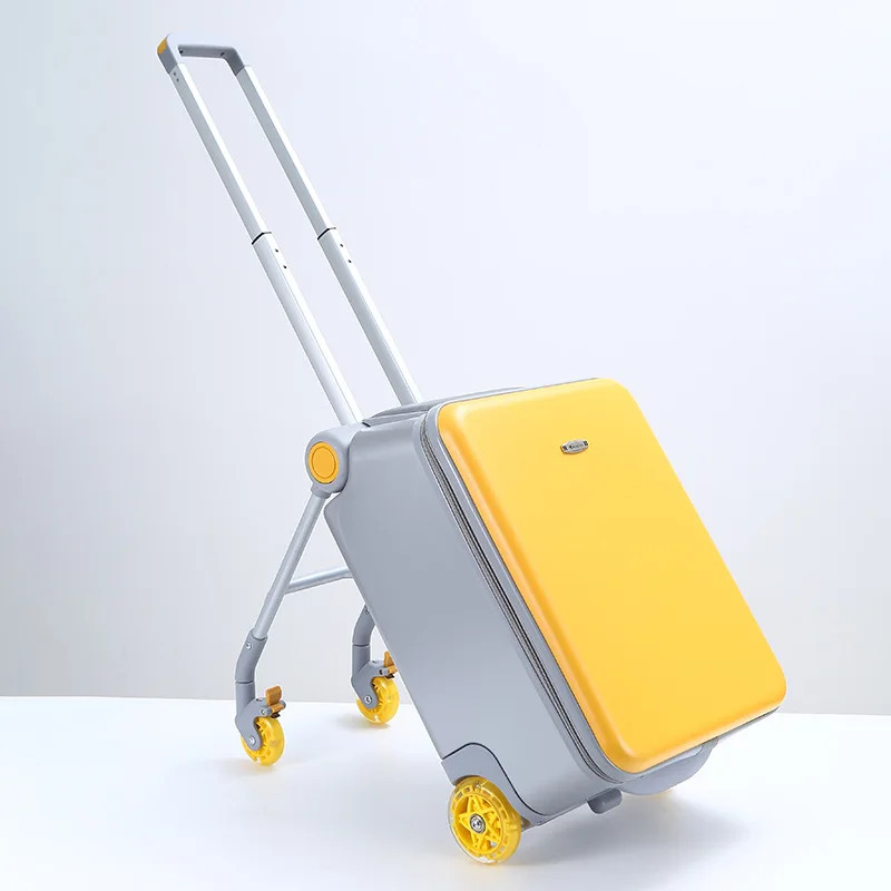 lid luggage box with universal wheels female small 20 inch business trolley box male side open travel
