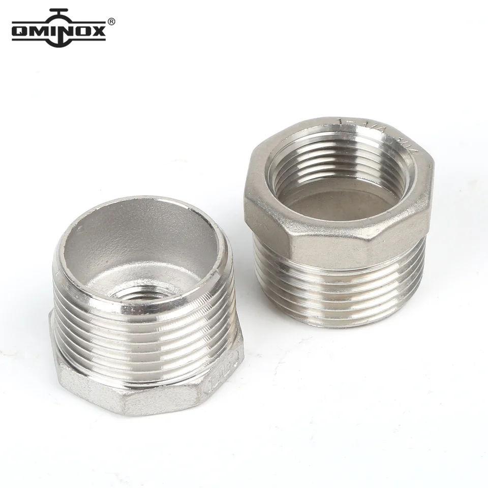 Reductor Macho-hembra De Acero Inoxidable 304 - De 1/2" BSP Macho A 1/4" BSP Hembra, Para Tuberías