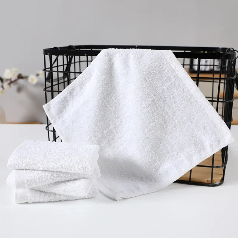 4Pcs 25x25cm White Soft Cotton Small Square Home Hotel Bathroom Multifunctional Cleaning Hand Towel 3