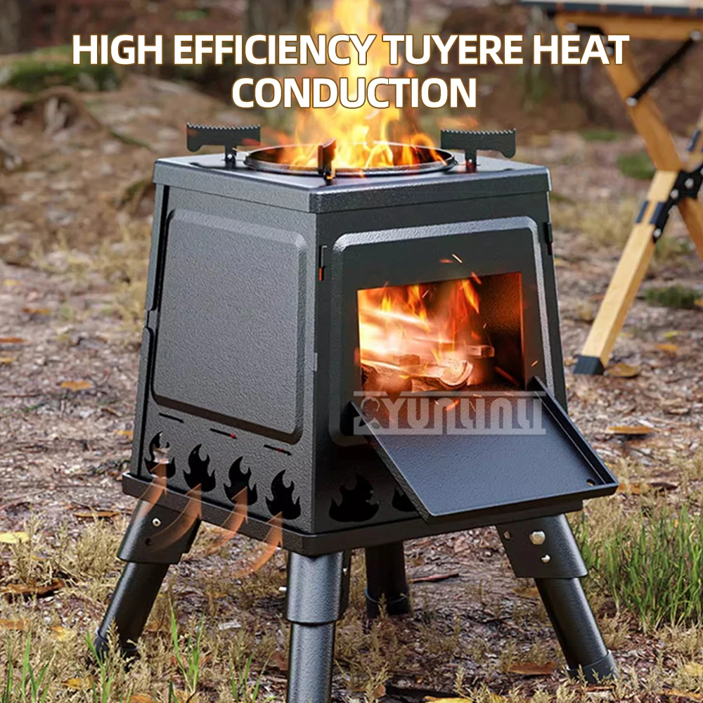Portable Camping Carbon Burner Wood Stove  Outdoor Barbecue Stove Grill for Camping Accessorie 4