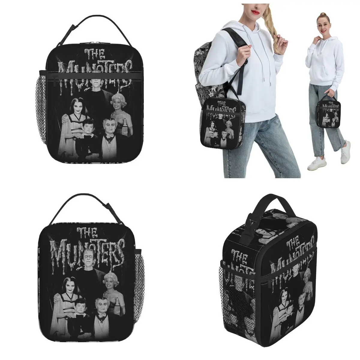 Munsters Family Portrait Insulated Lunch Bag Cooler Lunch Container Large Tote Box Men Women College Travel
