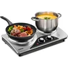 CUSIMAX Double Burners, 1800W Electric Hot Plate for Cooking Double Countertop Burner Portable Cast Iron Hot Plates 1