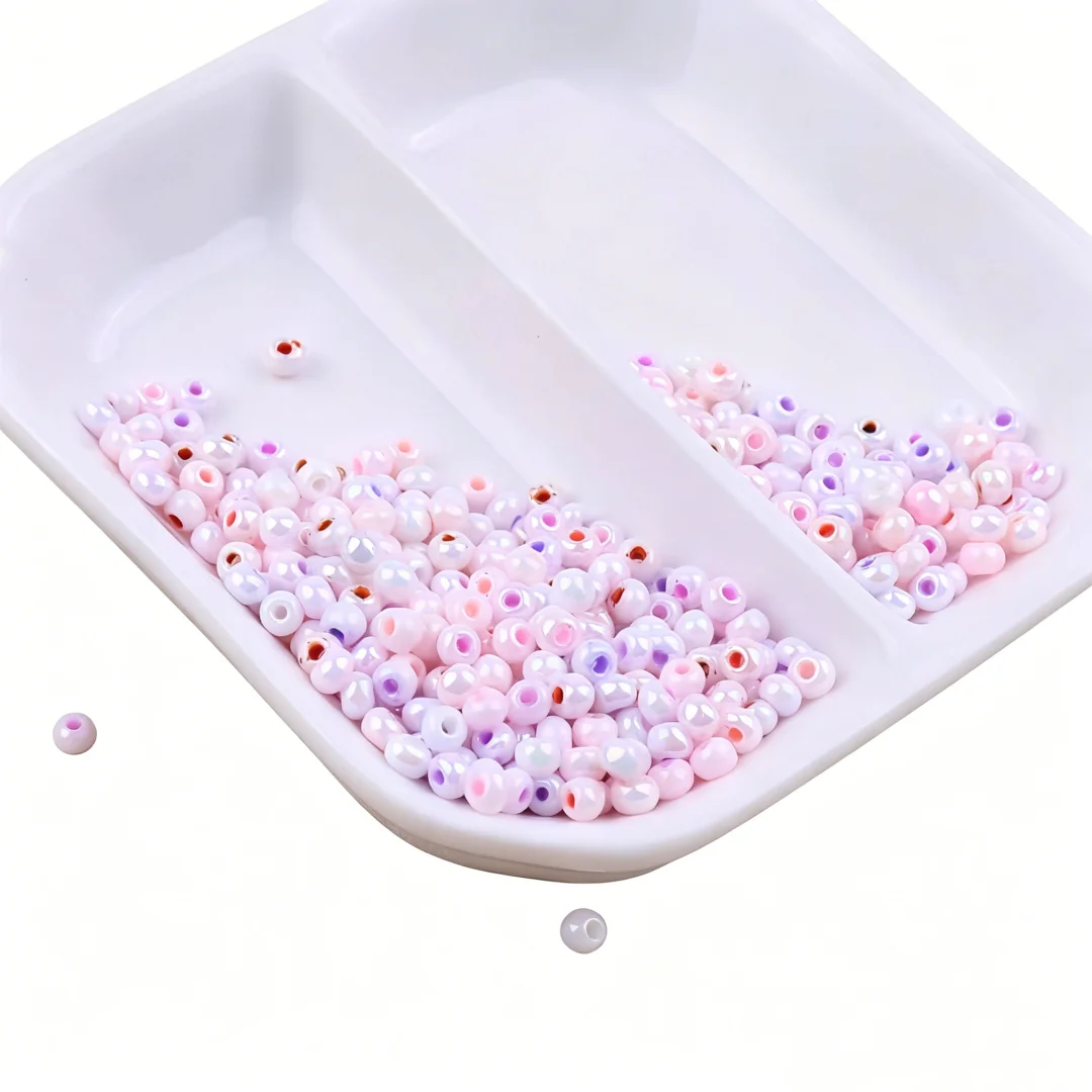 새로운 1.5/2/3/4mm 고광택 크림 솔리드 컬러 무지개빛 유리 시드 비즈, 수제 DIY 루즈 비즈 액세서리 재료