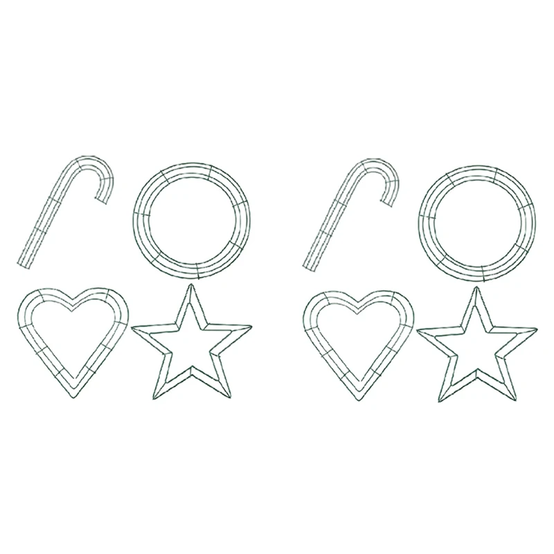 

8 Pcs Christmas Wire Wreath Frames 12 Inch Pentagram Shaped Green Wreath Wreath Ring For Home Arts Craft DIY Party Decor