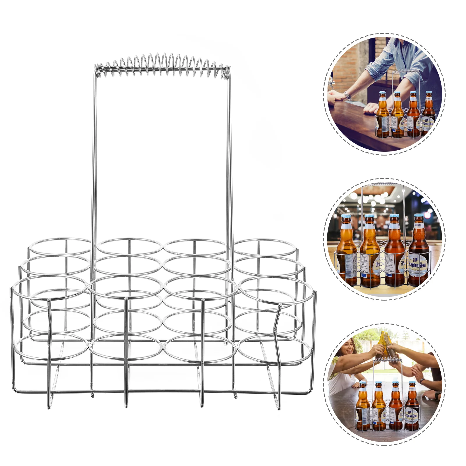 

6/12 Pack Beer Bottle Carrier Drink Holder Holding Container Durable Bar Wine Beer Rack Basket Cup Organizer