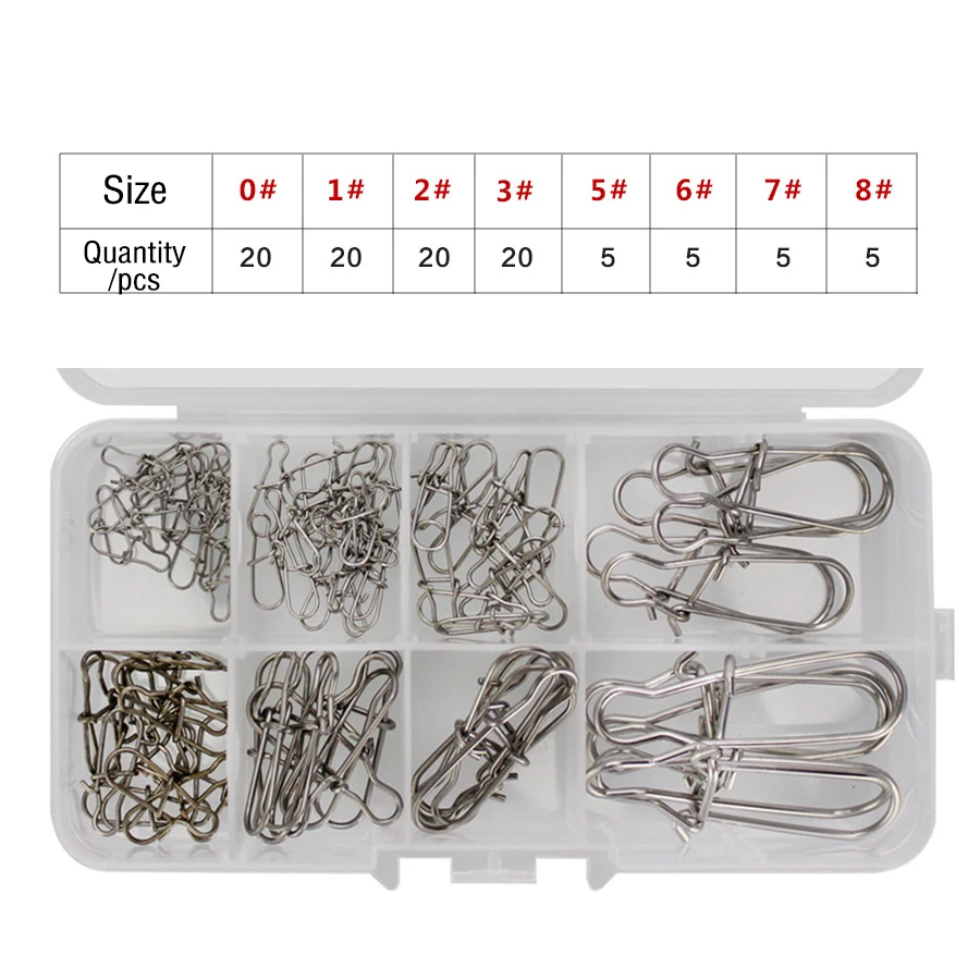 Stainless Steel Fishing Swivels, Duo Lock Snap, Quick Change Clips, Lure  Swivels Fresh Saltwater Fishing Clips, 24-183LB, 100Pcs