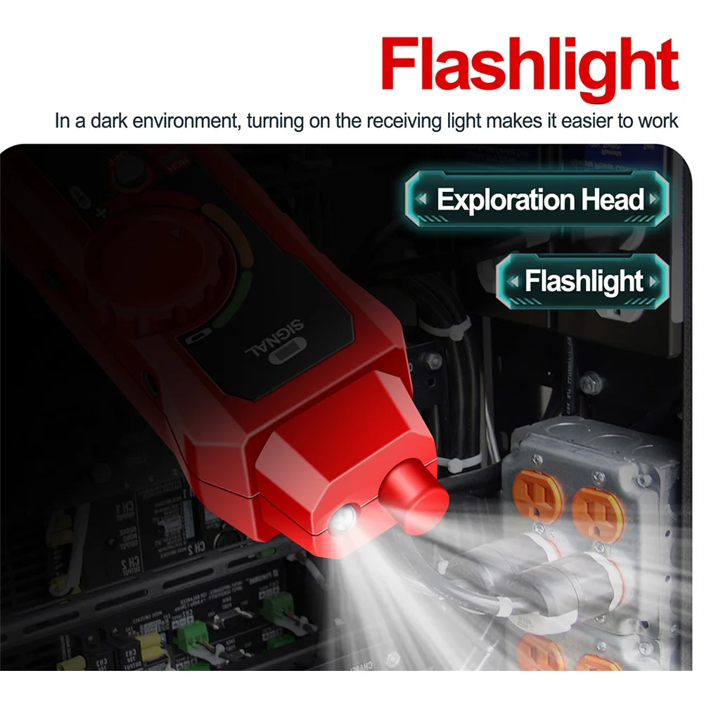 RJ11/RJ45 Multifunction Network Cable Tracker Anti-Interference Lan Cable Testing Wire Checker Network Tool with Flashlight