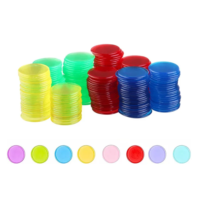 Counters for Maths Montessori Math Learning Education Toys Transparent Plastic Discs Bingo Chips Counting Markers 100 Pcs