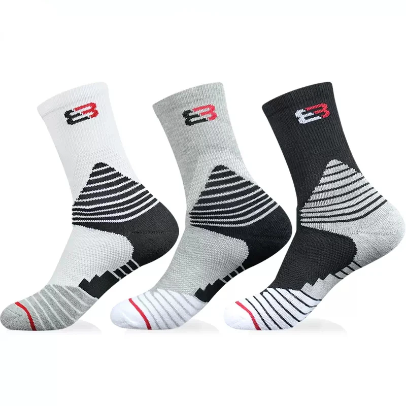 High Quality Men Cotton Running Socks Thicken Towel Bottom Shape Sweat Adult Elite Basketball