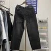 Y/project Retro Washed Distressed Embroidery Patch Logo Straight Loose Jeans Men Women High Quality Hip Hop Fitting Ripped Pants 1