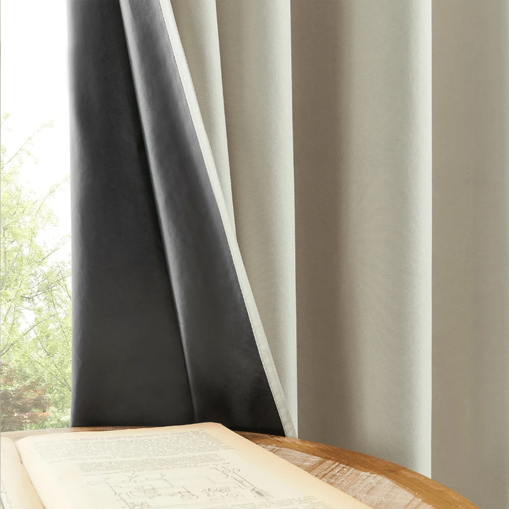 Blackout Curtain 1Pcs Modern Minimalist Heat Insulation All-Season Universal Drapes for Bedroom Living Room Rod Pocket