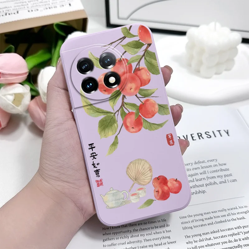 Elegant Loquat Liquid Silicone Phone Case Cover