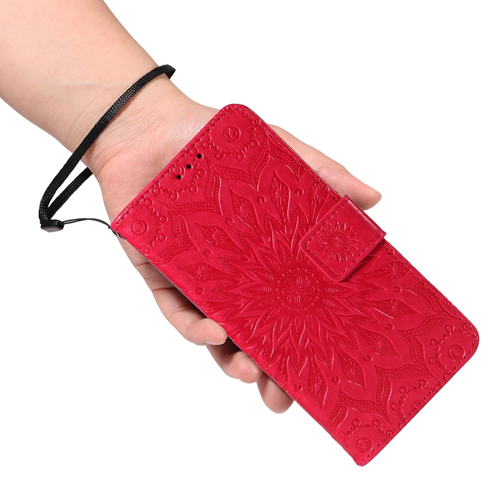 Sunflower Wallet Card Slots Magnetic Flip Leather Phone Case
