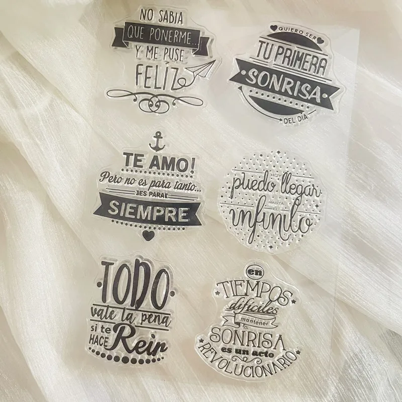 new spanish word daily phrase Clear Stamp Transparent Silicone Stamp Seal Sheet For Scrapbooking Photo Album Decoration